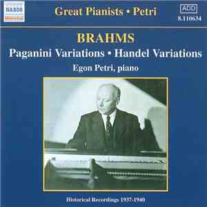 Brahms, Egon Petri - Paganini Variations • Handel Variations download free